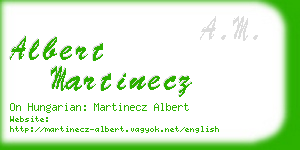 albert martinecz business card